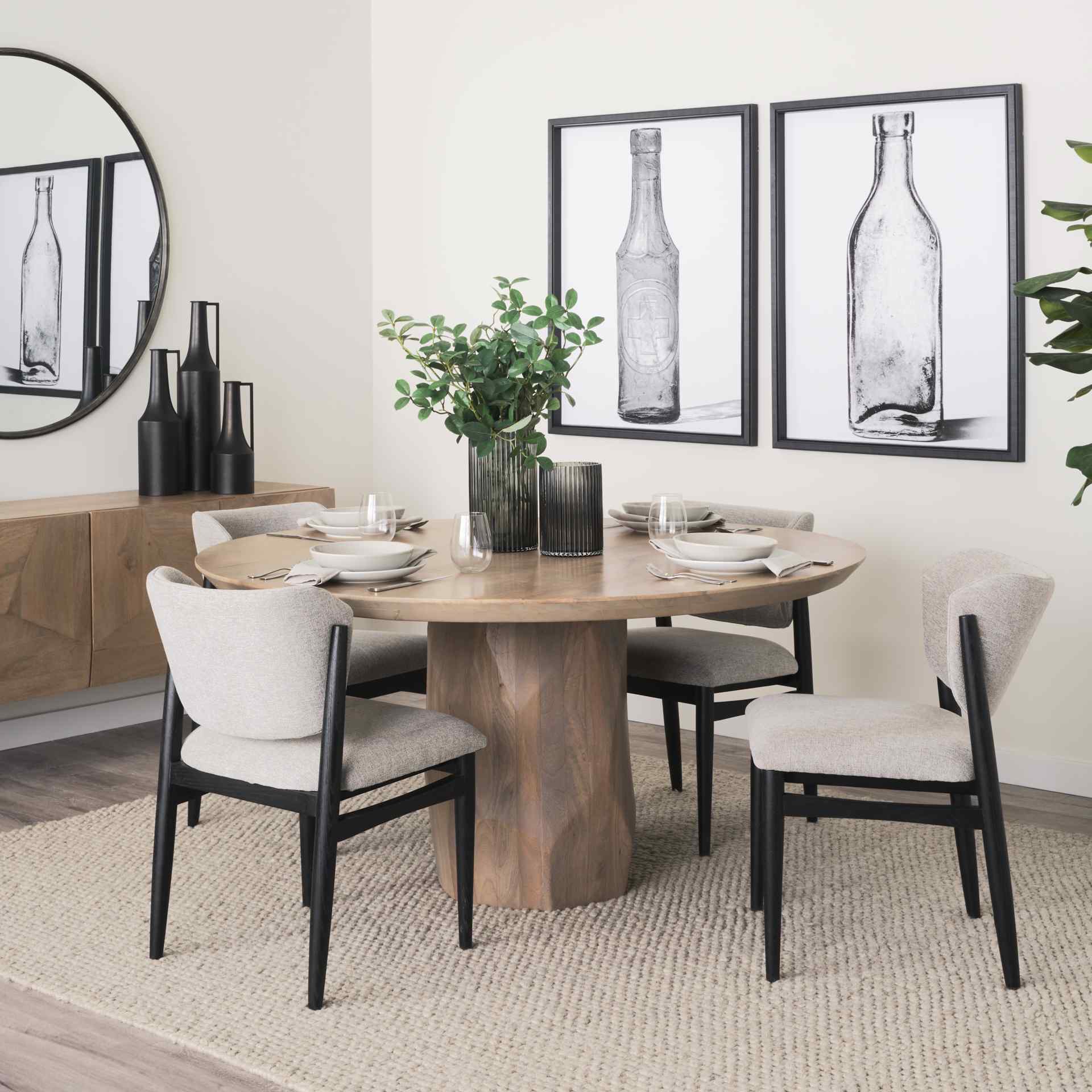 Mercana Cline Fabric Armless Dining Chair (Set of 2)