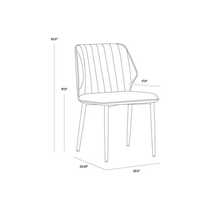 SUNPAN Clinton Leather Armless Dining Chair 2PC