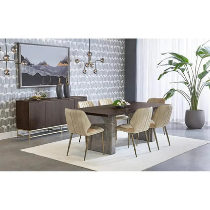 SUNPAN Clinton Leather Armless Dining Chair 2PC