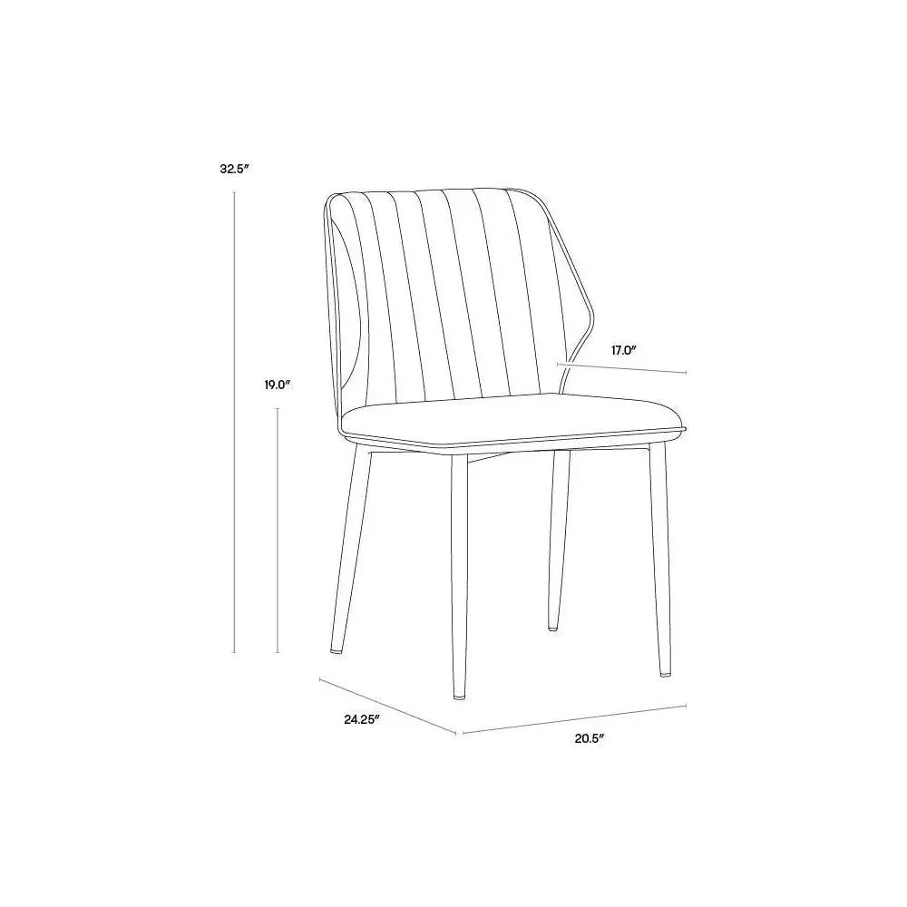 SUNPAN Clinton Leather Armless Dining Chair 2PC