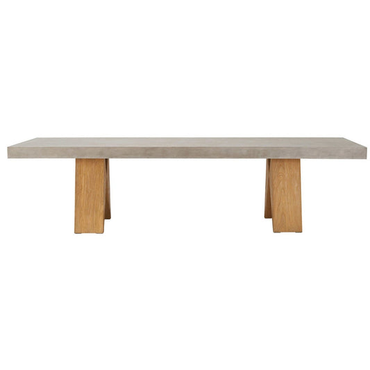 Clip Teak and Concrete Dining Table - 87" - Slate Grey Outdoor Dining Table-Outdoor Dining Tables-Seasonal Living-Sideboards and Things