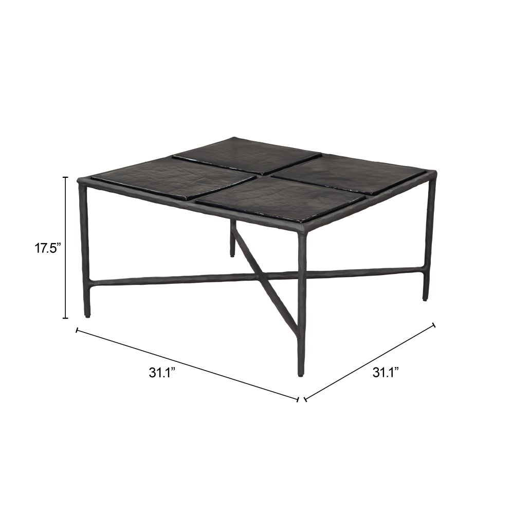 Zuo Modern Cloe Aluminum Frame Black Coffee Table
