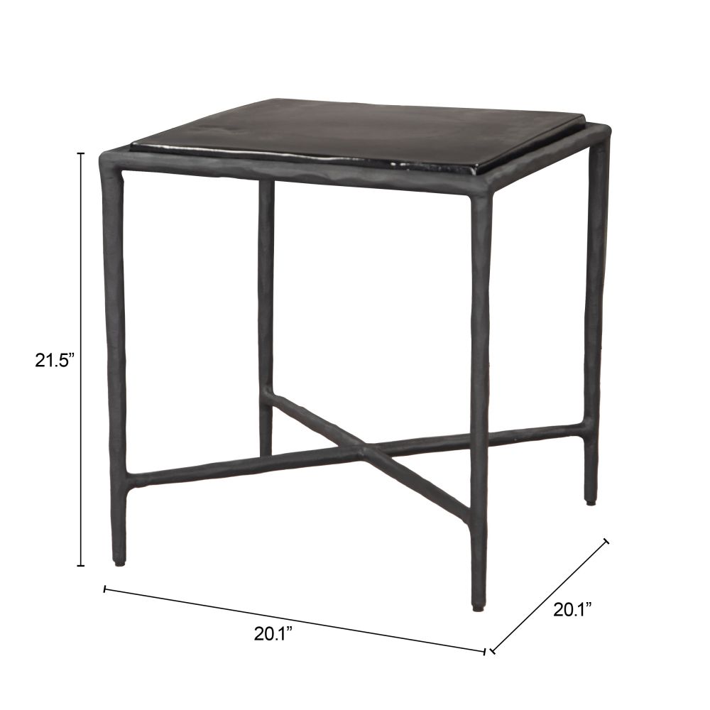 Zuo Modern Cloe Aluminum Frame Black Side Table