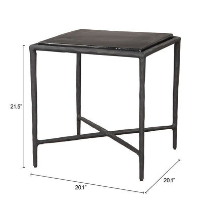 Zuo Modern Cloe Aluminum Frame Black Side Table