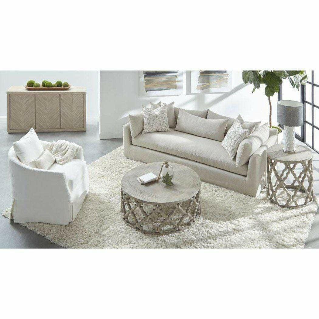 Clover Round Medium Size Coffee Table Carved Mango Wood Coffee Tables Sideboards and Things By Essentials For Living