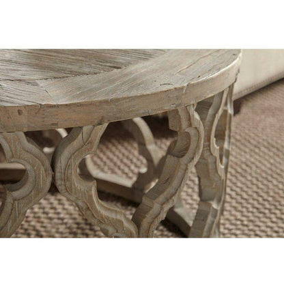 Clover Round Medium Size Coffee Table Carved Mango Wood Coffee Tables Sideboards and Things By Essentials For Living