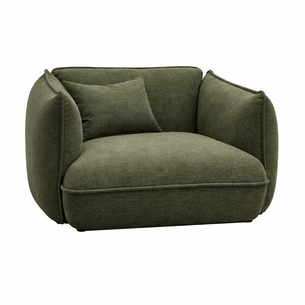 LOOMLAN Custom Upholstery Clover Plush Pillow-Soft Fabric Accent Chair
