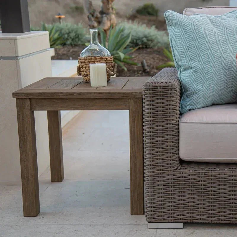 Coastal Durable Teak Wood Outdoor End Table -- view 2