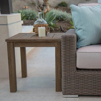 Coastal Durable Teak Wood Outdoor End Table -- view 2