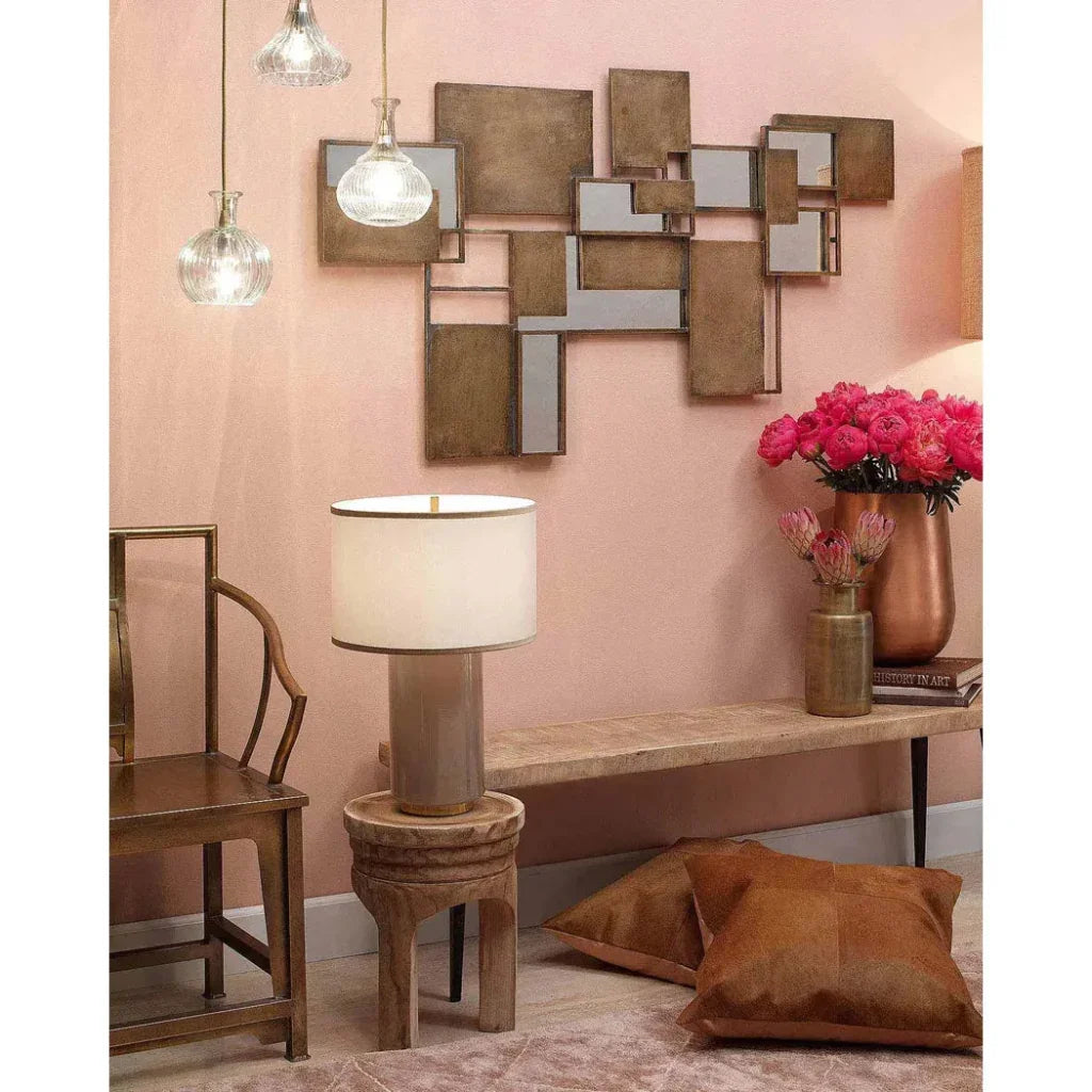 Coastal Paulownia Wood Mesa Backless Stool - LOOMLAN - Jamie Young - Side Tables