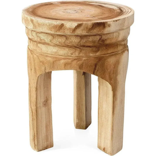 Jamie Young Coastal Paulownia Wood Mesa Backless Stool