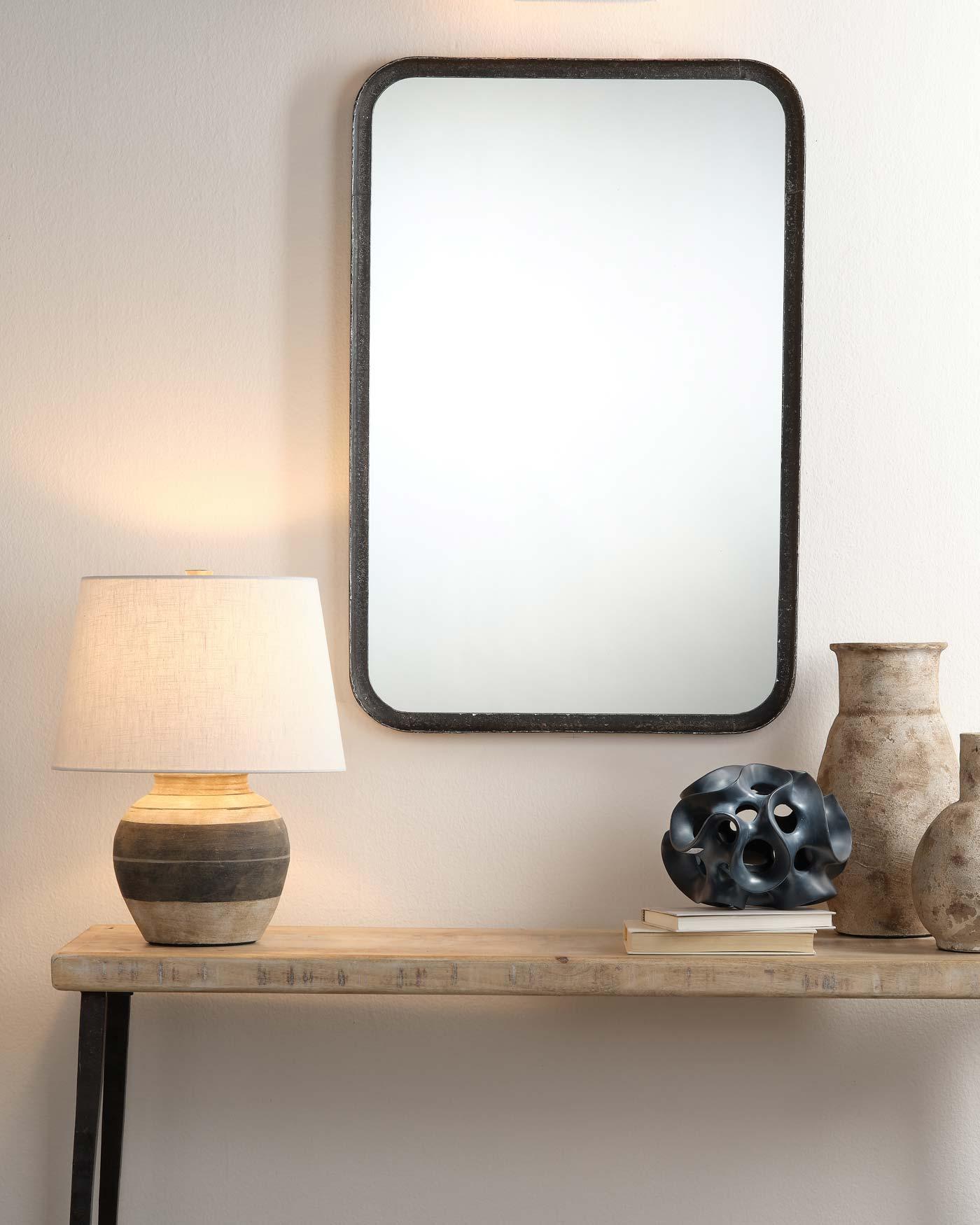 Coastal Style Beige & Dark Grey Ceramic Bernard Table Lamp Table Lamps Sideboards and Things By Jamie Young