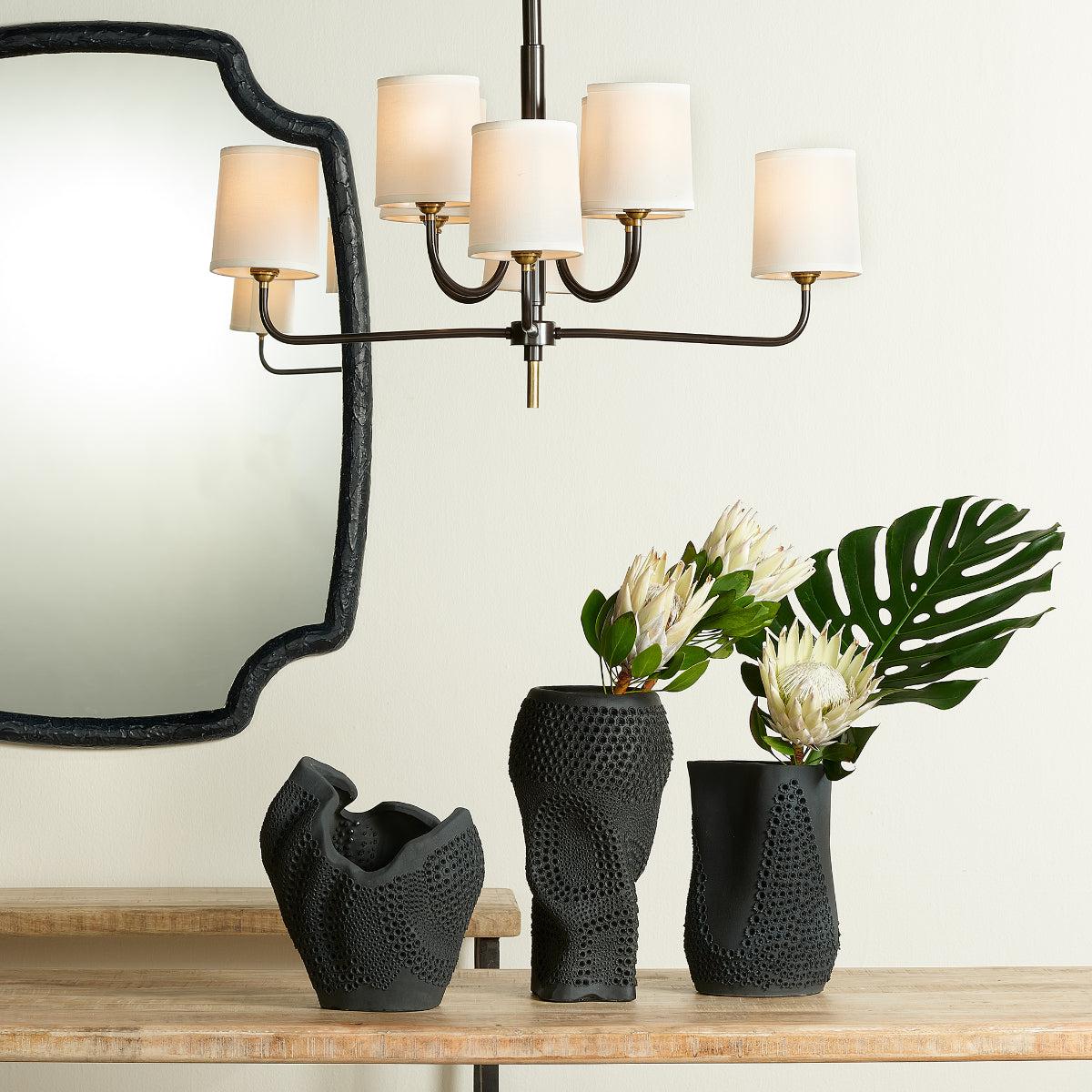 Coastal Style Black Porcelain Moonrise Vase-Vases & Jars-Jamie Young-Sideboards and Things