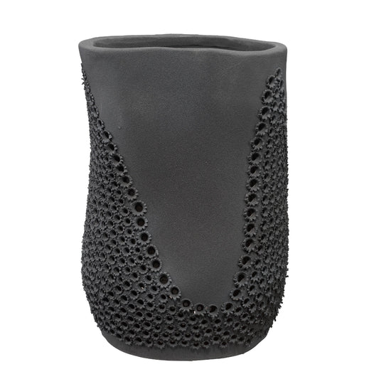 Coastal Style Black Porcelain Moonrise Vase-Vases & Jars-Jamie Young-Sideboards and Things