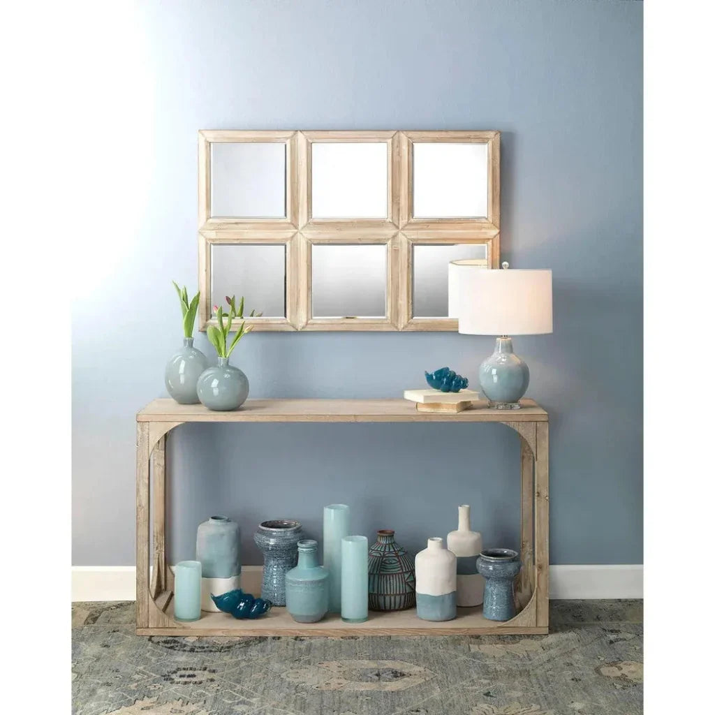 Coastal Style Blue Ceramic Aubrey Table Lamp - LOOMLAN - Jamie Young - Table Lamps