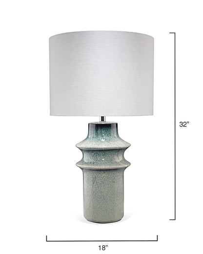 Coastal Style Blue Ceramic Cymbals Table Lamp Table Lamps Sideboards and Things By Jamie Young