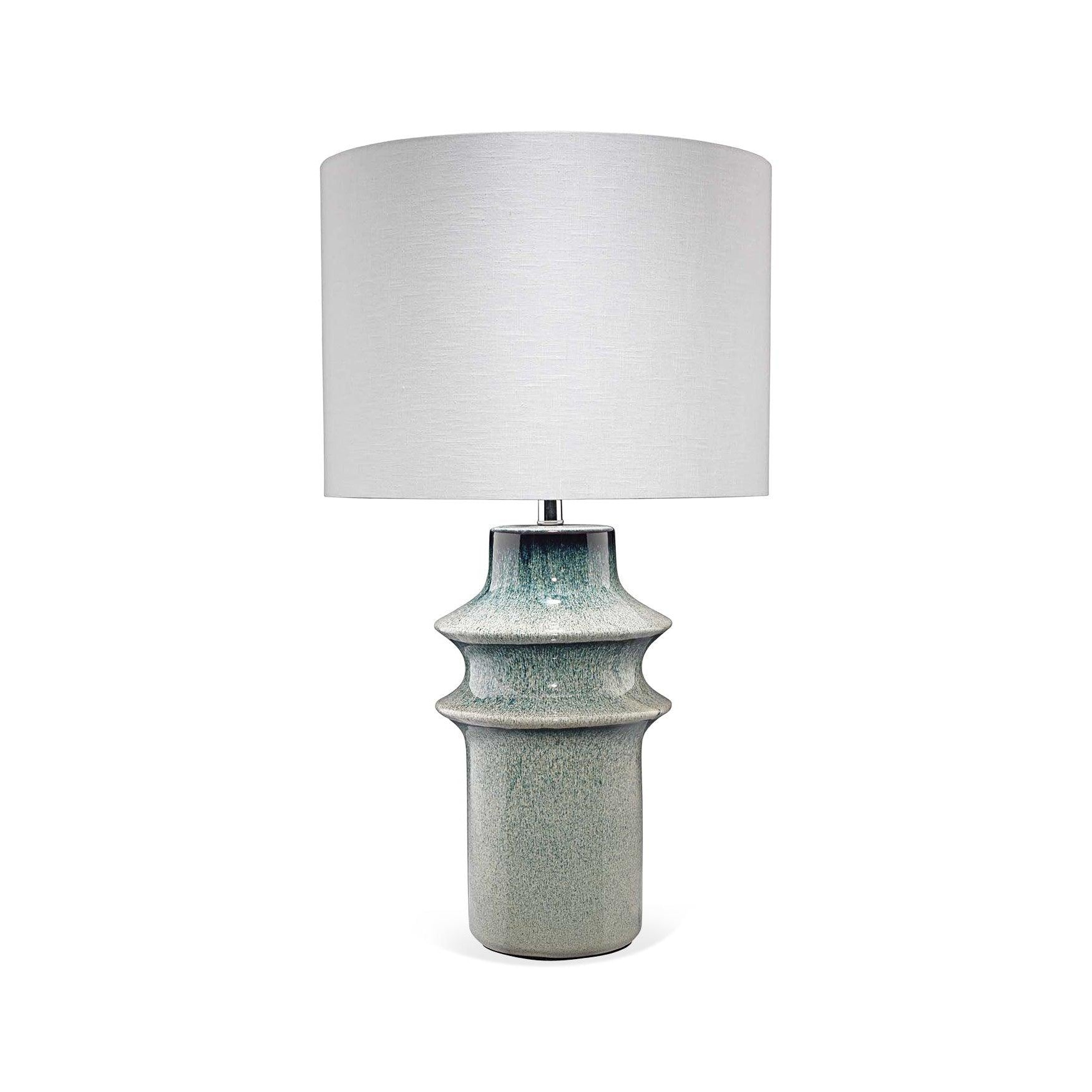 Coastal Style Blue Ceramic Cymbals Table Lamp Table Lamps Sideboards and Things By Jamie Young