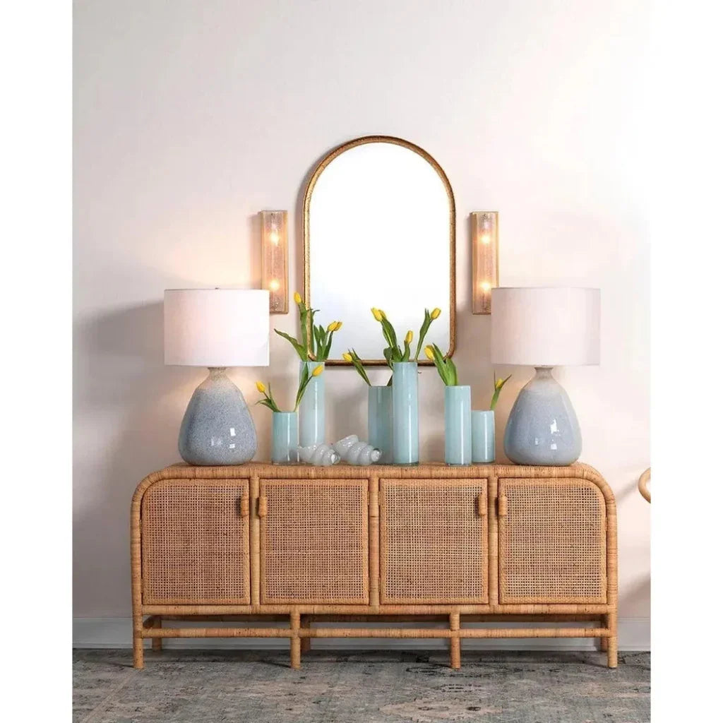 Coastal Style Blue Ceramic Levi Table Lamp - LOOMLAN - Jamie Young - Table Lamps