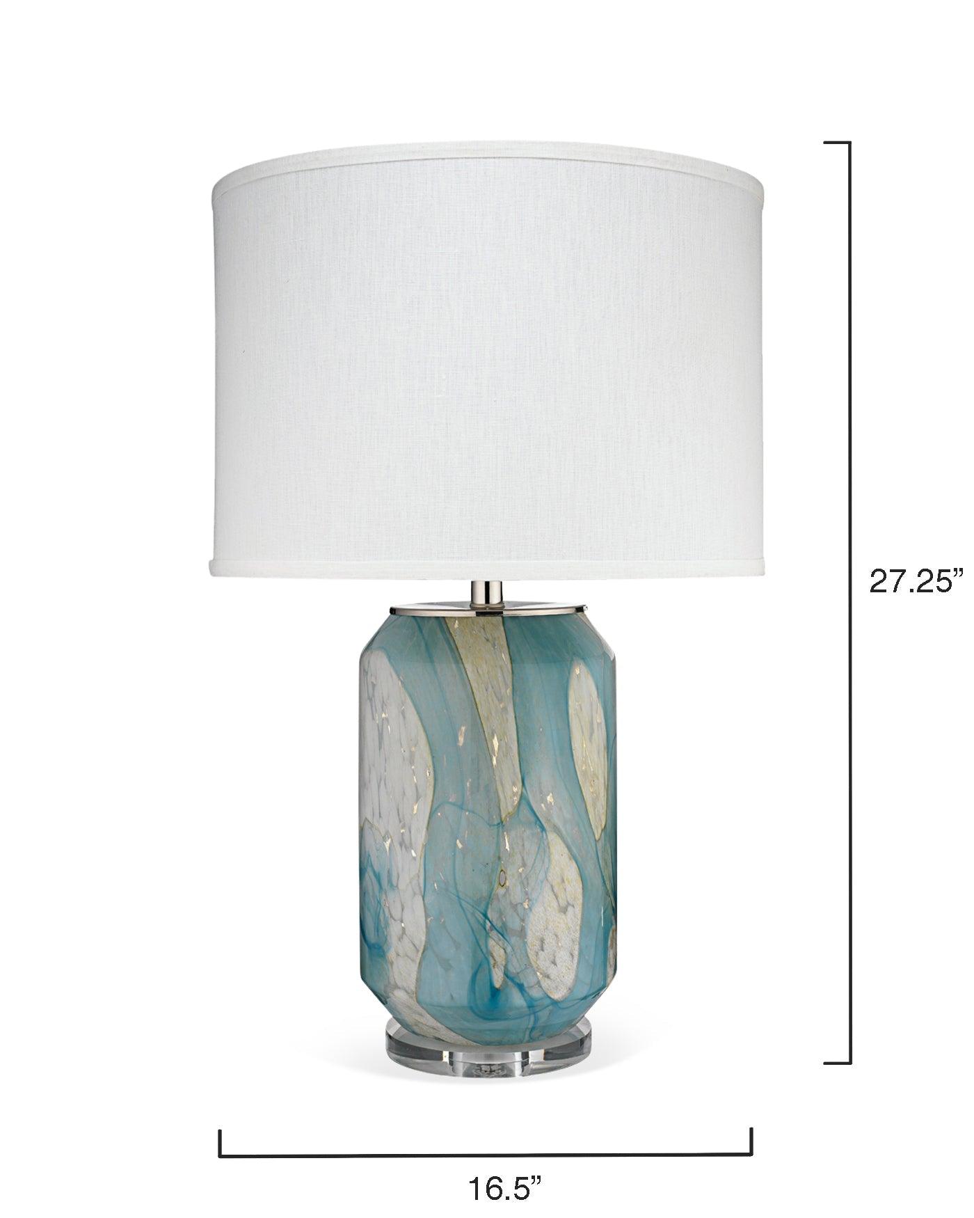 Coastal Style Blue Glass Acrylic Helen Table Lamp Table Lamps Sideboards and Things By Jamie Young