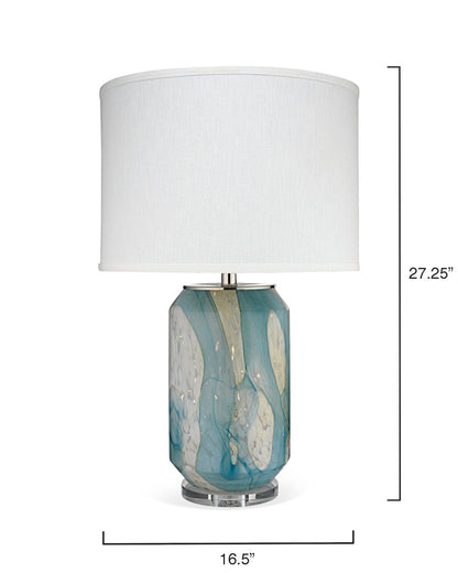 Coastal Style Blue Glass Acrylic Helen Table Lamp Table Lamps Sideboards and Things By Jamie Young