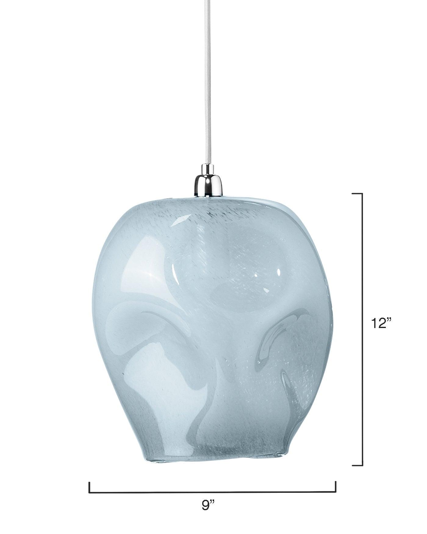 Coastal Style Blue Glass Dimpled Glass Pendant Pendants Sideboards and Things By Jamie Young