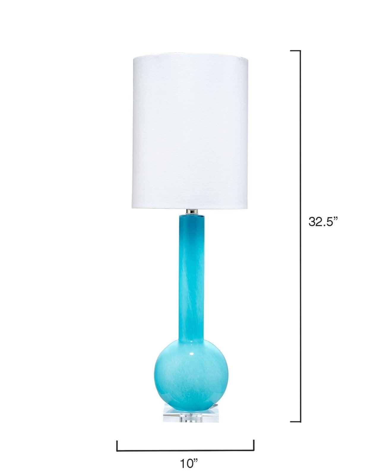 Coastal Style Blue Glass Studio Table Lamp Table Lamps Sideboards and Things By Jamie Young