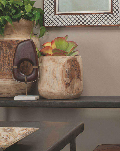 Coastal Style Brown Paulownia Wood Brea Wooden Vase Vases & Jars Sideboards and Things By Jamie Young