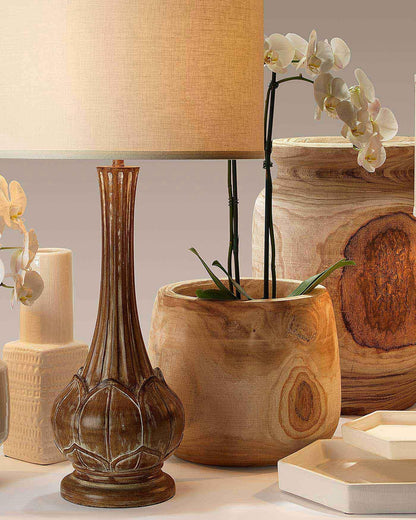 Coastal Style Brown Paulownia Wood Brea Wooden Vase Vases & Jars Sideboards and Things By Jamie Young