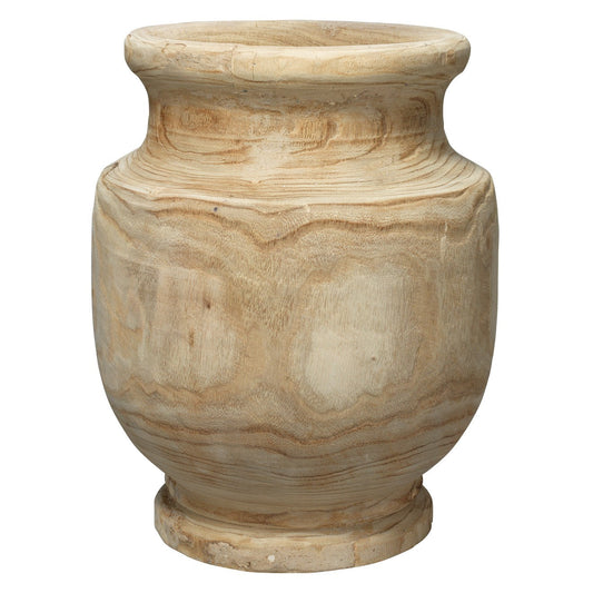 Coastal Style Brown Paulownia Wood Laguna Wooden Vase-Vases & Jars-Jamie Young-Sideboards and Things