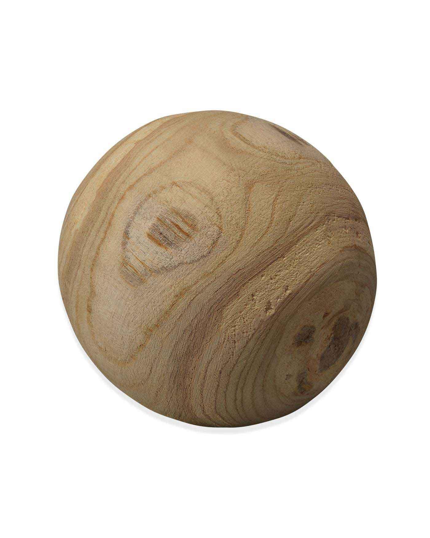 Coastal Style Brown Paulownia Wood Malibu Wood Balls (set of 3) Statues & Sculptures Sideboards and Things By Jamie Young