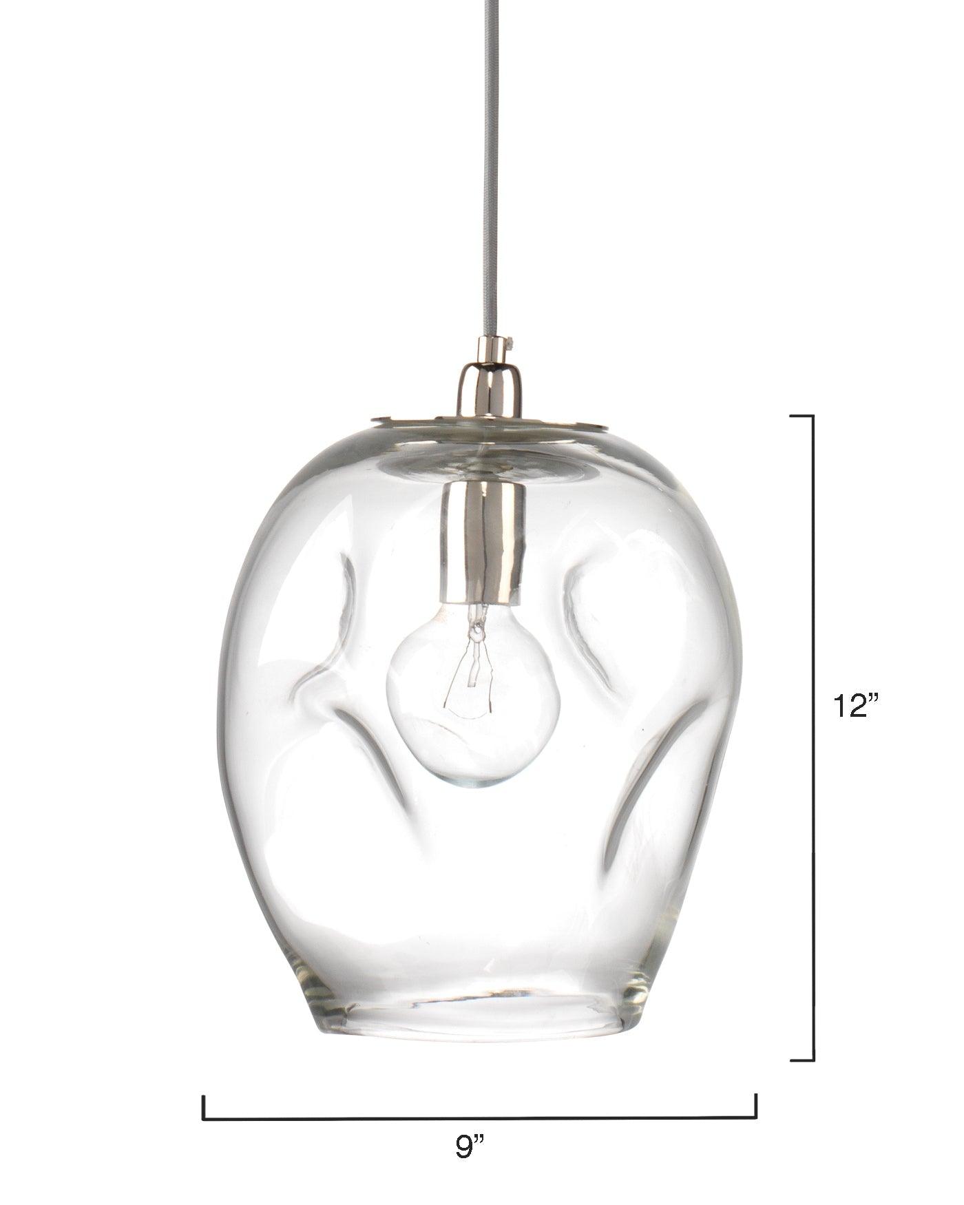 Coastal Style Clear Glass Dimpled Glass Pendant Pendants Sideboards and Things By Jamie Young