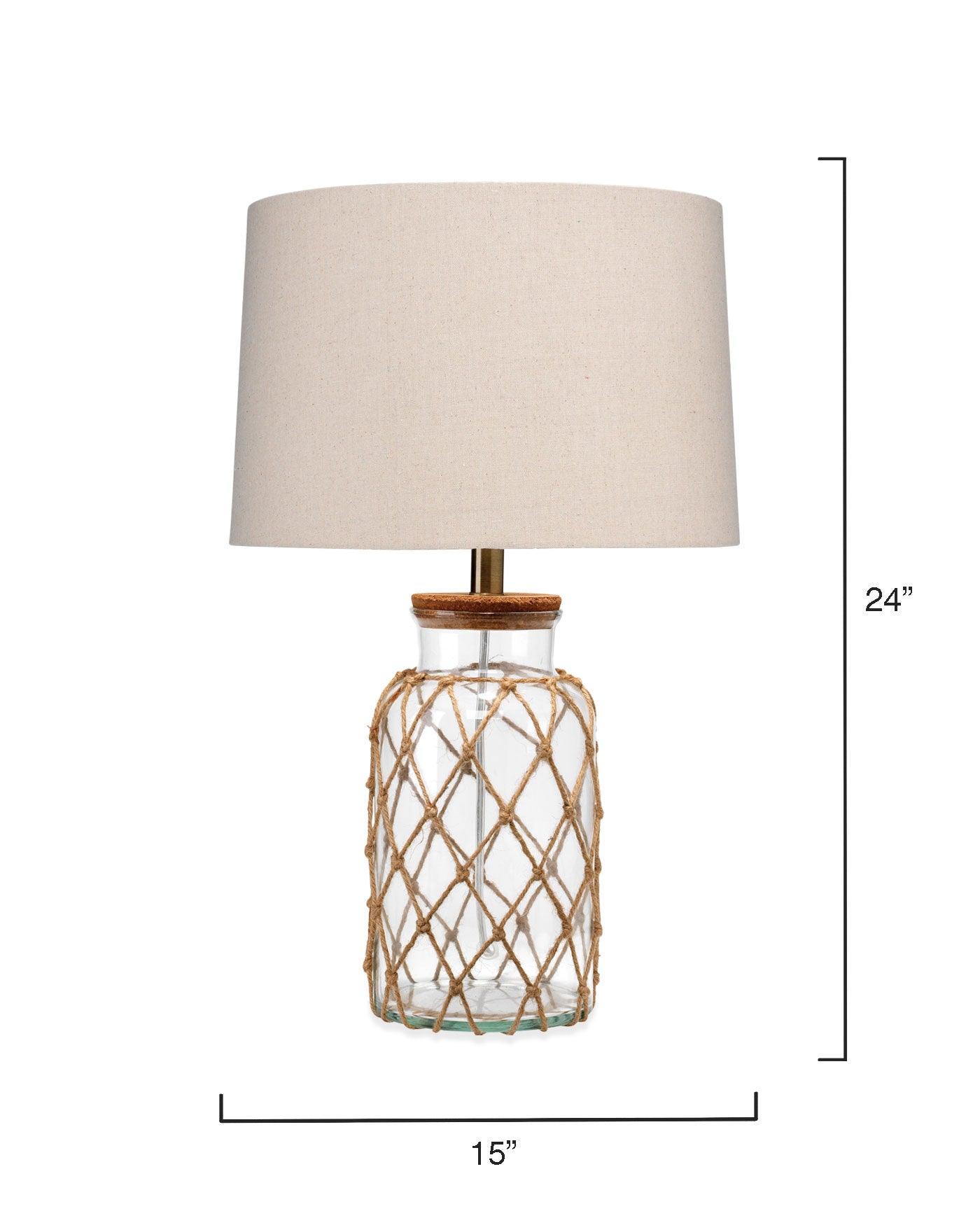 Coastal Style Clear Glass Rope Hugo Table Lamp Table Lamps Sideboards and Things By Jamie Young