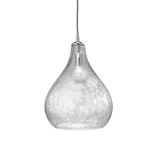 Coastal Style Clear Textured Glass Curved Pendant - Large Pendants Sideboards and Things By Jamie Young