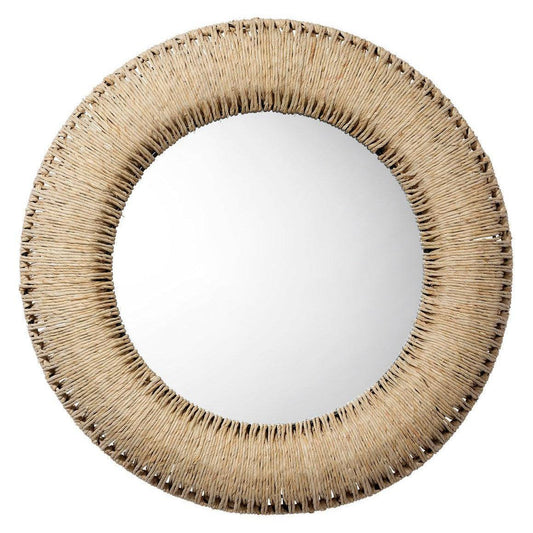 Coastal Style Corn Leaf Rope Round Hollis Wall Mirror Wall Mirrors Sideboards and Things By Jamie Young