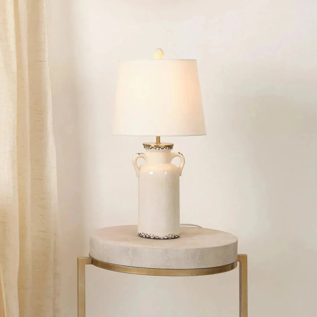 Coastal Style Cream Ceramic Piper Ceramic Table Lamp - LOOMLAN - Jamie Young - Table Lamps