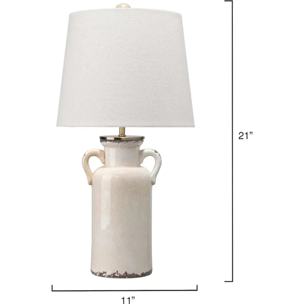 Coastal Style Cream Ceramic Piper Ceramic Table Lamp - LOOMLAN - Jamie Young - Table Lamps