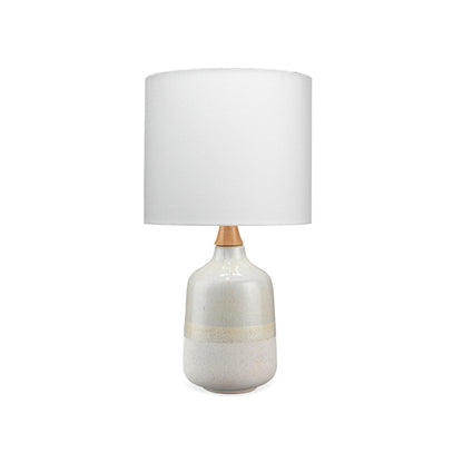 Coastal Style Cream Ceramic Rubber Wood Alice Table Lamp Table Lamps Sideboards and Things By Jamie Young