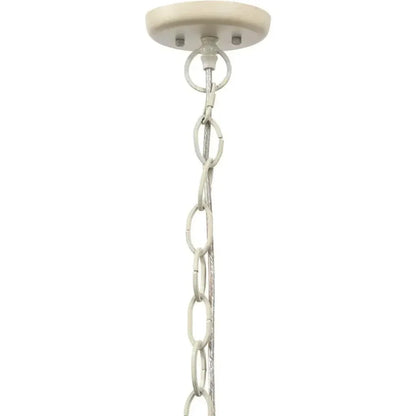 Jamie Young Coastal Style Cream Wood Iron Canal Pendant