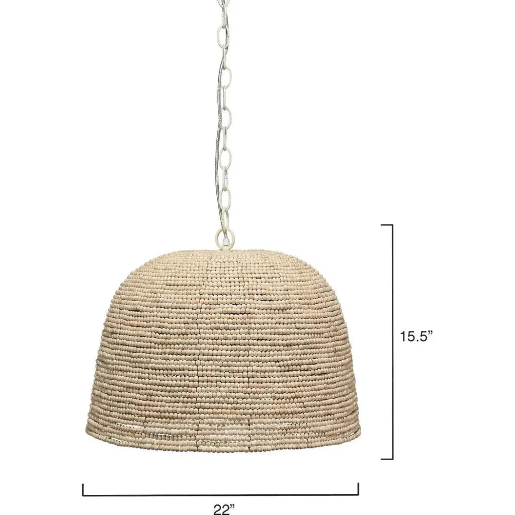 Coastal Style Cream Wood Iron High Tide Pendant - LOOMLAN - Jamie Young - Pendants
