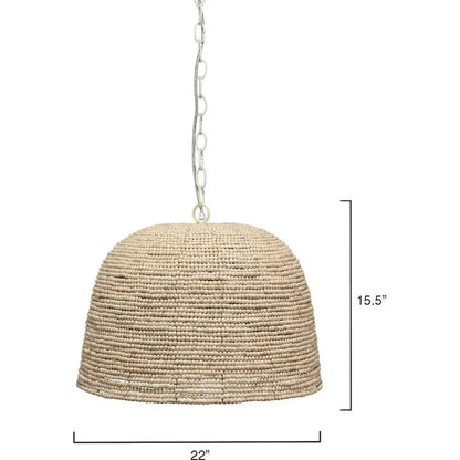 Coastal Style Cream Wood Iron High Tide Pendant - LOOMLAN - Jamie Young - Pendants