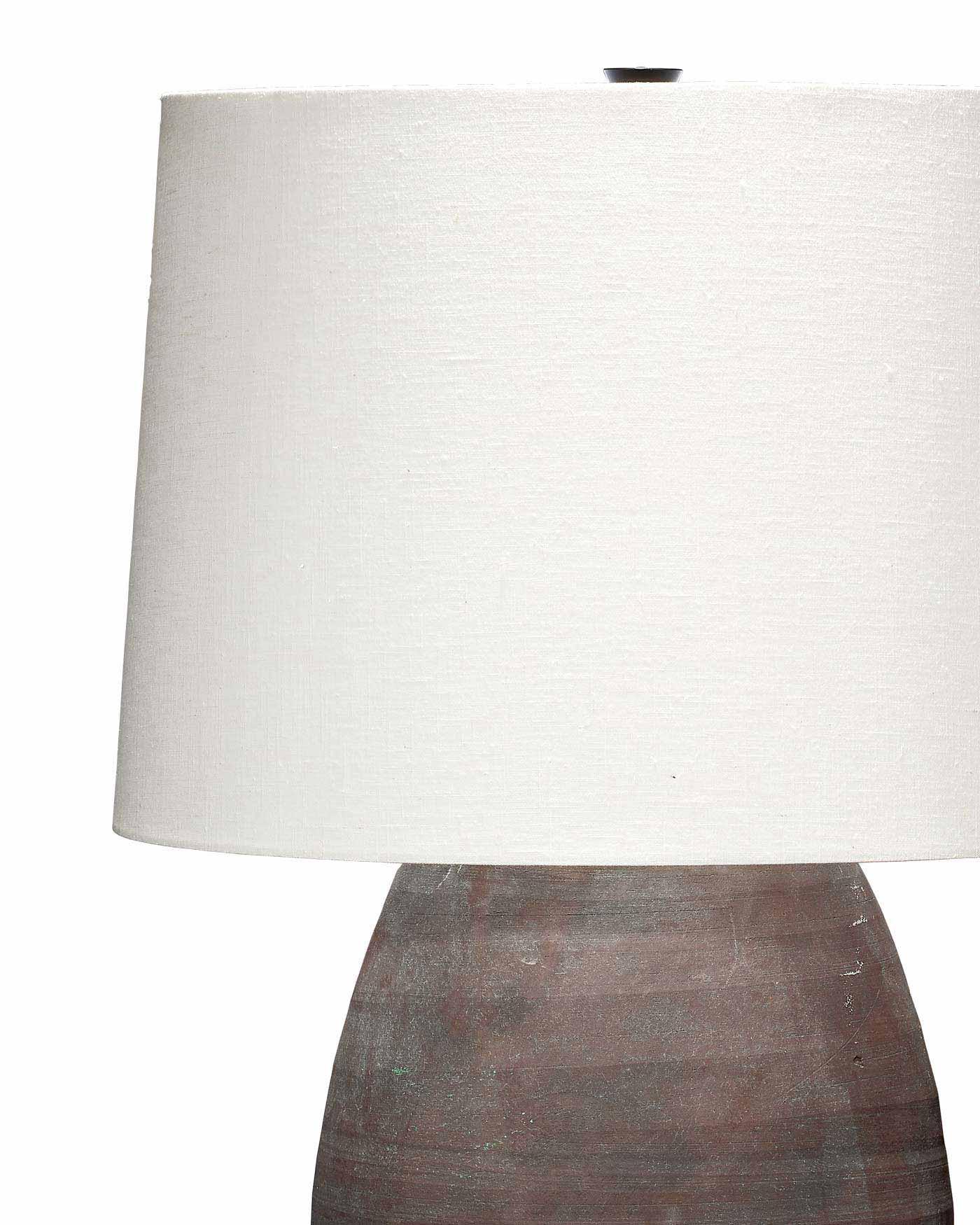 Coastal Style Dark Grey Ceramic Antiquity Table Lamp Table Lamps Sideboards and Things By Jamie Young