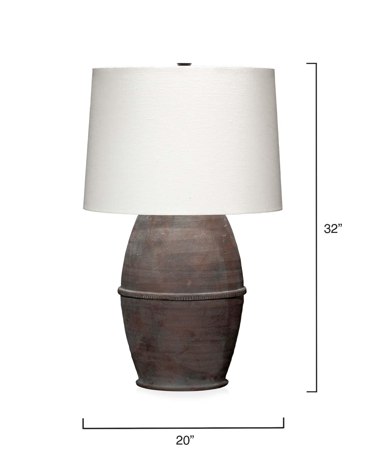 Coastal Style Dark Grey Ceramic Antiquity Table Lamp Table Lamps Sideboards and Things By Jamie Young