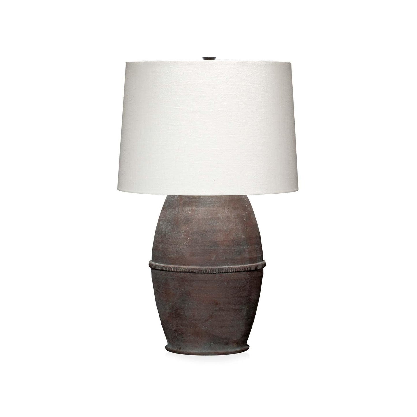 Coastal Style Dark Grey Ceramic Antiquity Table Lamp Table Lamps Sideboards and Things By Jamie Young