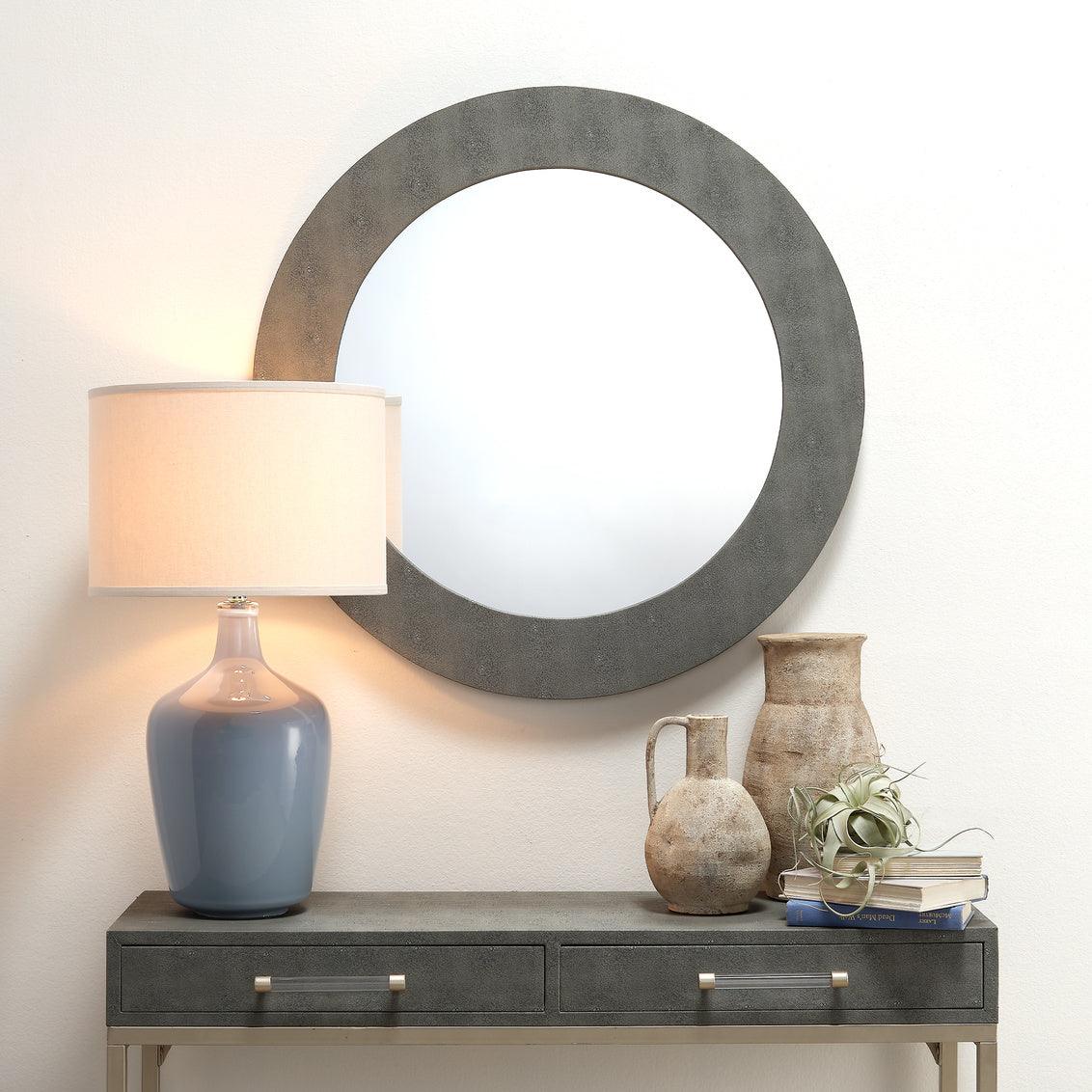 Coastal Style Foggy Grey Glass Plum Jar Table Lamp Table Lamps Sideboards and Things By Jamie Young