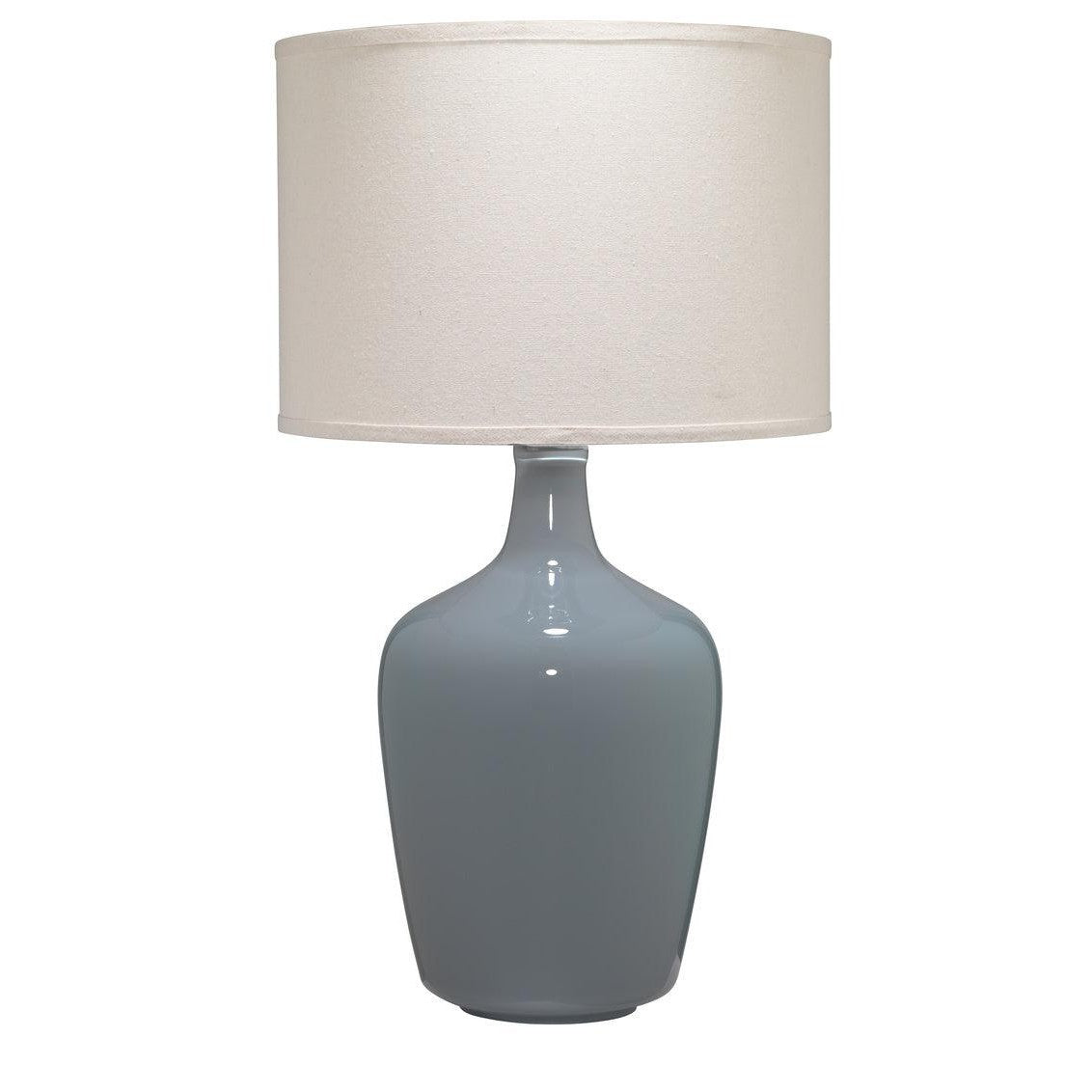 Coastal Style Foggy Grey Glass Plum Jar Table Lamp Table Lamps Sideboards and Things By Jamie Young