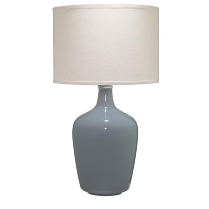 Coastal Style Foggy Grey Glass Plum Jar Table Lamp Table Lamps Sideboards and Things By Jamie Young