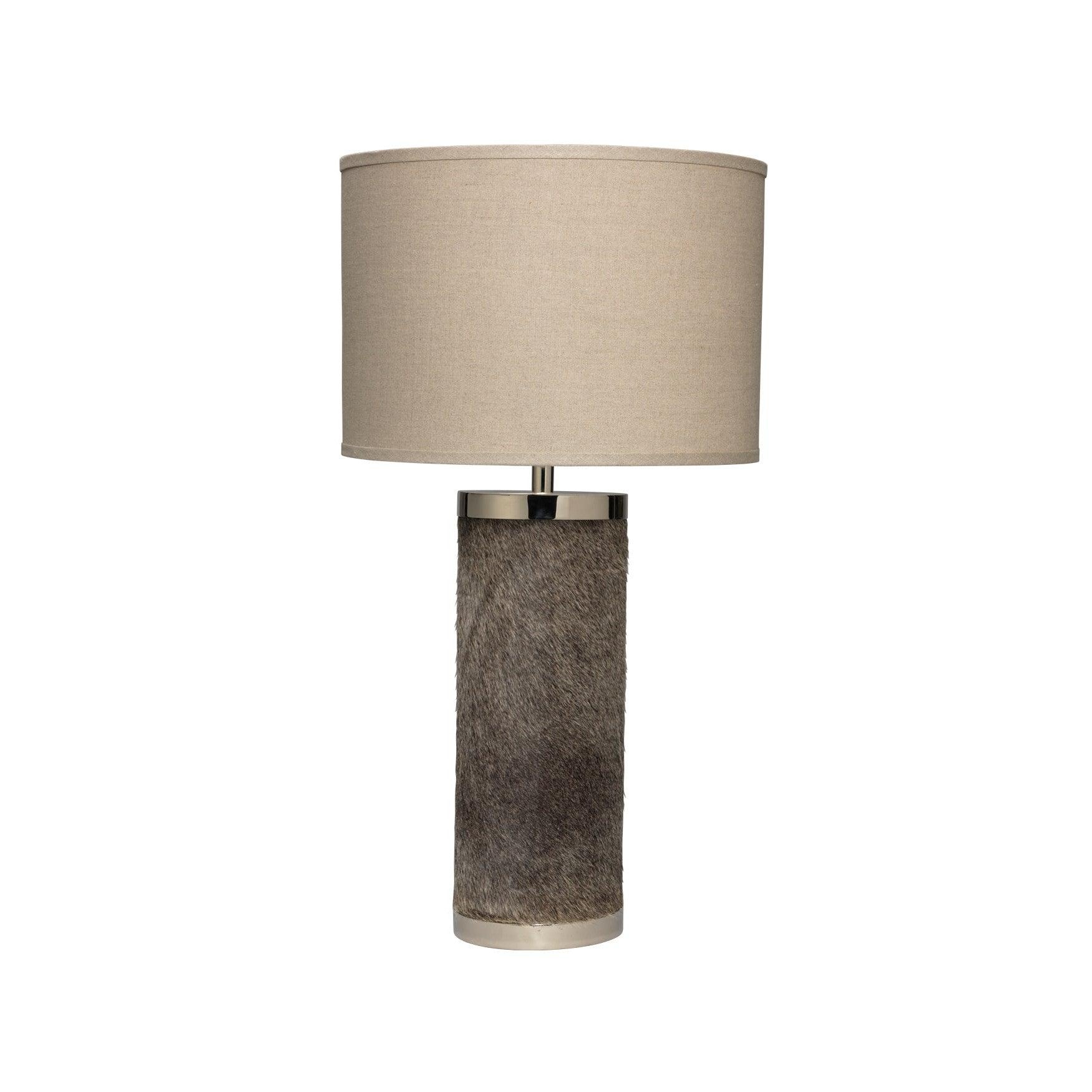 Coastal Style Grey Cowhide Column Table Lamp Table Lamps Sideboards and Things By Jamie Young