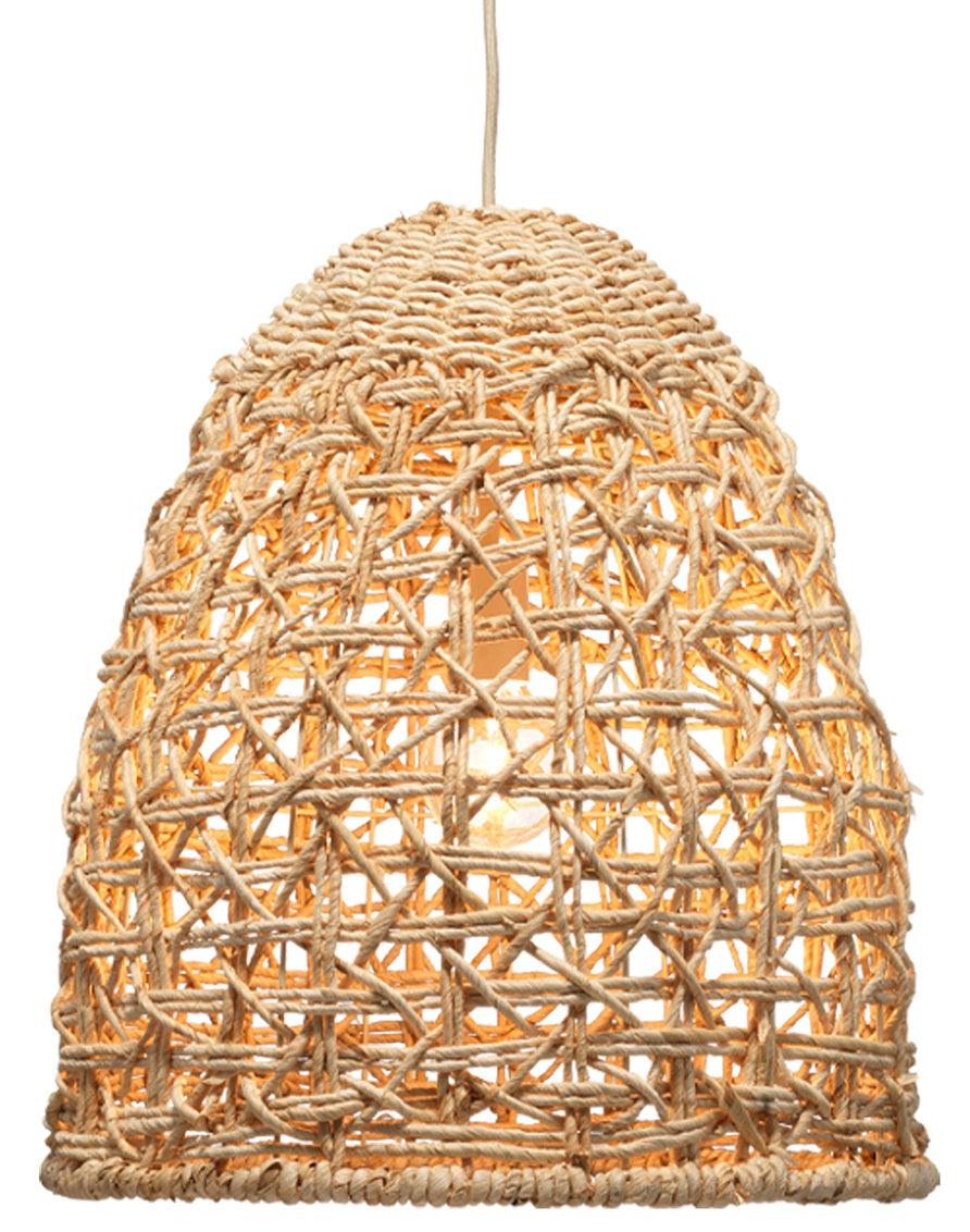 Coastal Style Natural Corn Straw Rope Netted Pendant Pendants Sideboards and Things By Jamie Young