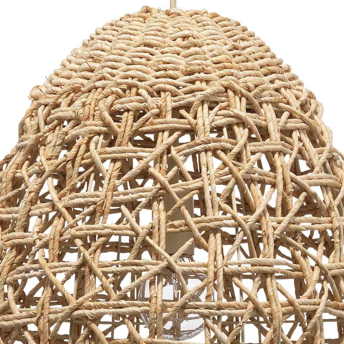 Coastal Style Natural Corn Straw Rope Netted Pendant Pendants Sideboards and Things By Jamie Young