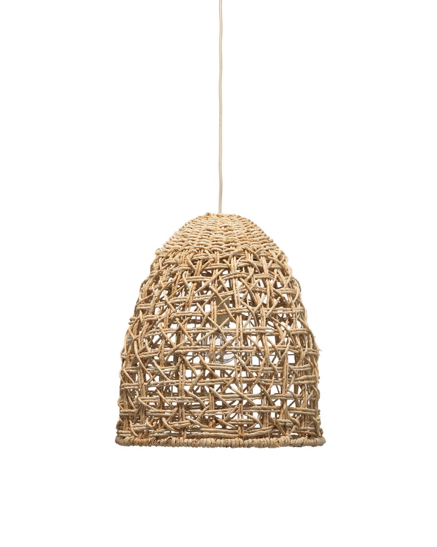 Coastal Style Natural Corn Straw Rope Netted Pendant Pendants Sideboards and Things By Jamie Young